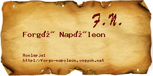 Forgó Napóleon névjegykártya
